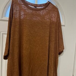 SHEIN Curve Rust Short Sleeve Top